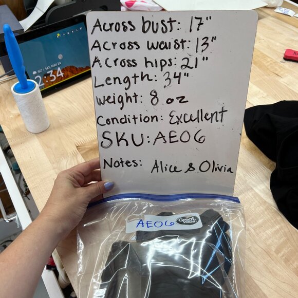 Alice + Olivia Sayah Silk Leather Cut-out A-Line Mini Dress Black Size Small - Picture 10 of 11